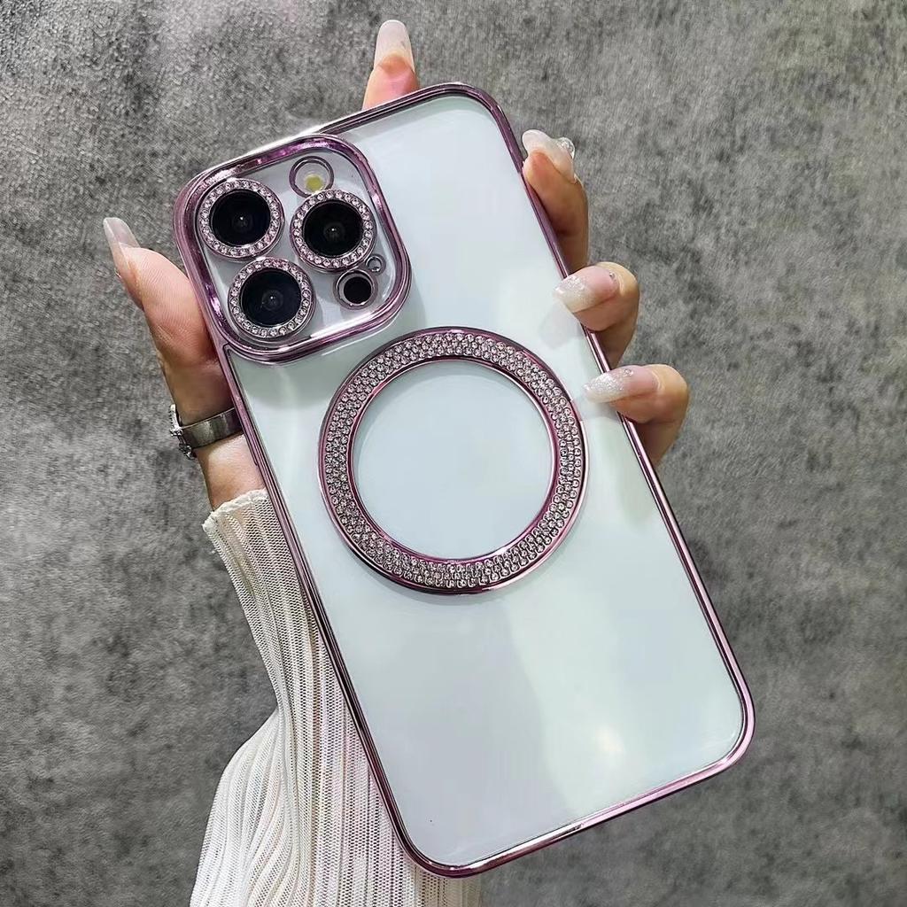 Applicable To Apple 16proMax Diamond Inlaid Magnetic Phone Case Goddess IPhone 15 Full Pack Lens Film 14 Protection Case
