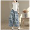 DIMANAF Plus Size Autumn 2025 Jeans New Long Pants Women Loose Denim Trousers Big Size Casual Floral Print
