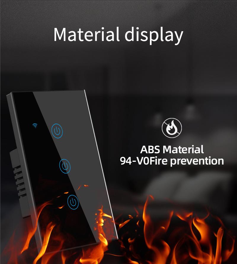 US/AU Graffiti Smart WiFi Touch Switch with Neutral Wire, Voice Control Via Alexa & Google