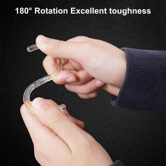 5 Boxen transparente Kunststoff-Duschvorhang-Hakenringe, glatt gleitende C-förmige Haken für Badezimmer und Badewanne