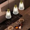 LED Pendant Light with Glass Stripe Nordic Retro Antique E26 Transparent for Ceiling Hook Stylish Interior Ceiling Ambient Dining Room Lighting
