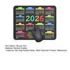 2026 Kalender Mauspad mit rutschfester Gummiunterlage, genähtem Rand, rechteckig, wasserdicht, für Zuhause, Büro, Gaming, Computer, Laptop, Mauspad, Schreibtischunterlage
