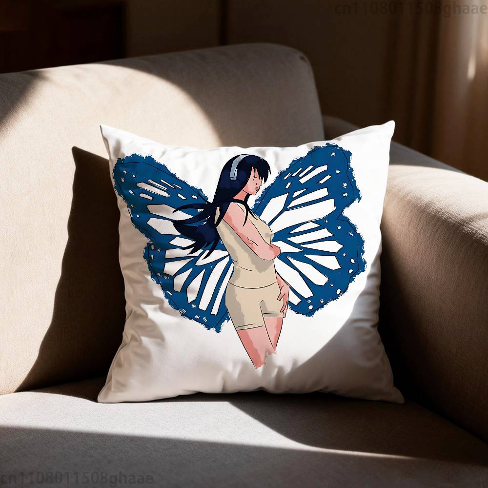 AAitana Cuarto azul Pillow Case Square DoubleSided Printing Short Plush Sofa Cushion Cover Bedroom Bedside Pillow