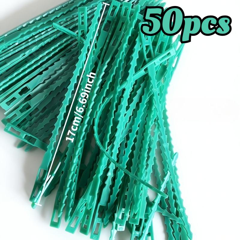 30/50pcs 17cm Adjustable Plant Ties, Reusable Flexible for Vines Tomatoes Trees, Gentle On Stems, Garden Support Straps
