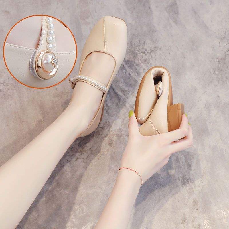 

Soft-soled grandma shoes shoes spring and autumn wear flat-soled single shoes Mary Jane Doudou loafers 40