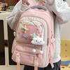 Shoulder Large Bag Capacity Solid Color Backpack Unisex School Travel Student