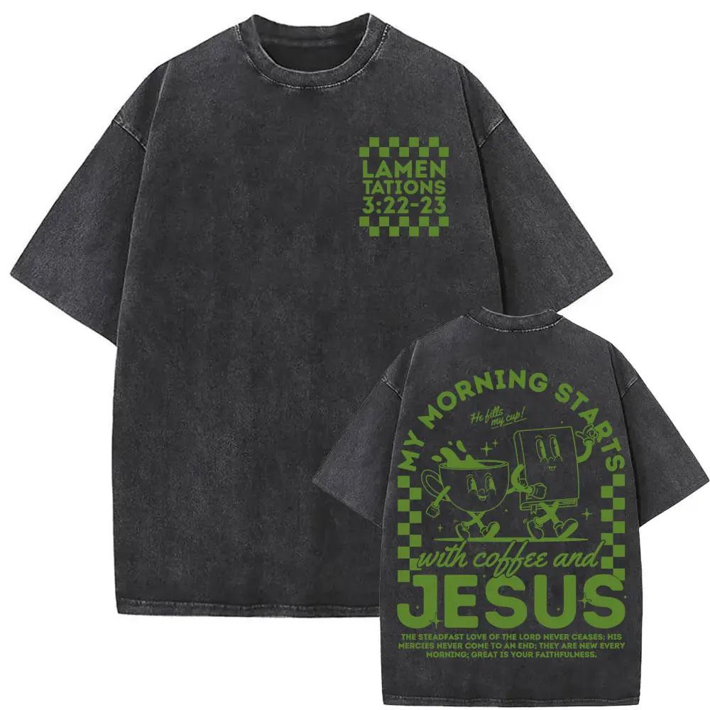 God Is So Much Bigger Than Print T Shirt Retro Christian Bible Jesus Doodle Vintage Washed T Shirts Unisex Women Harajuku Tee Shirt