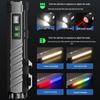 High-Intensity Black Aluminum Flashlight with Colorful Neon Light and Long Battery Life: Outdoor Multifunctional Torch