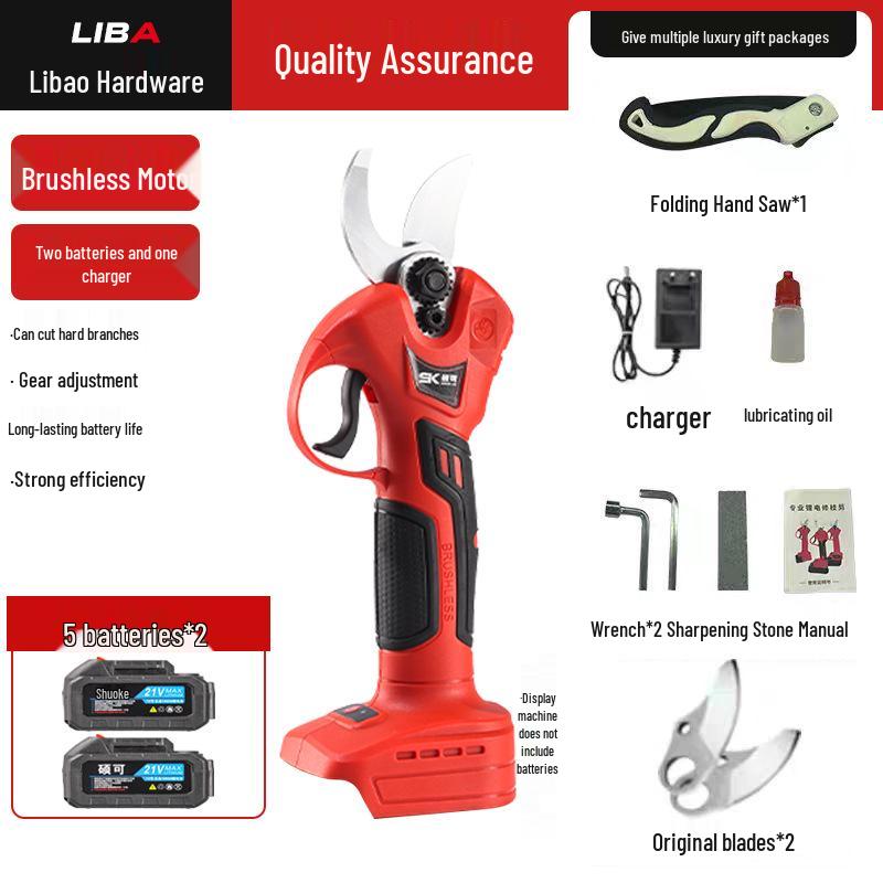 Cordless Electric Pruning Shears with Lithium Battery for Outdoor Garden and Fruit Tree Branches