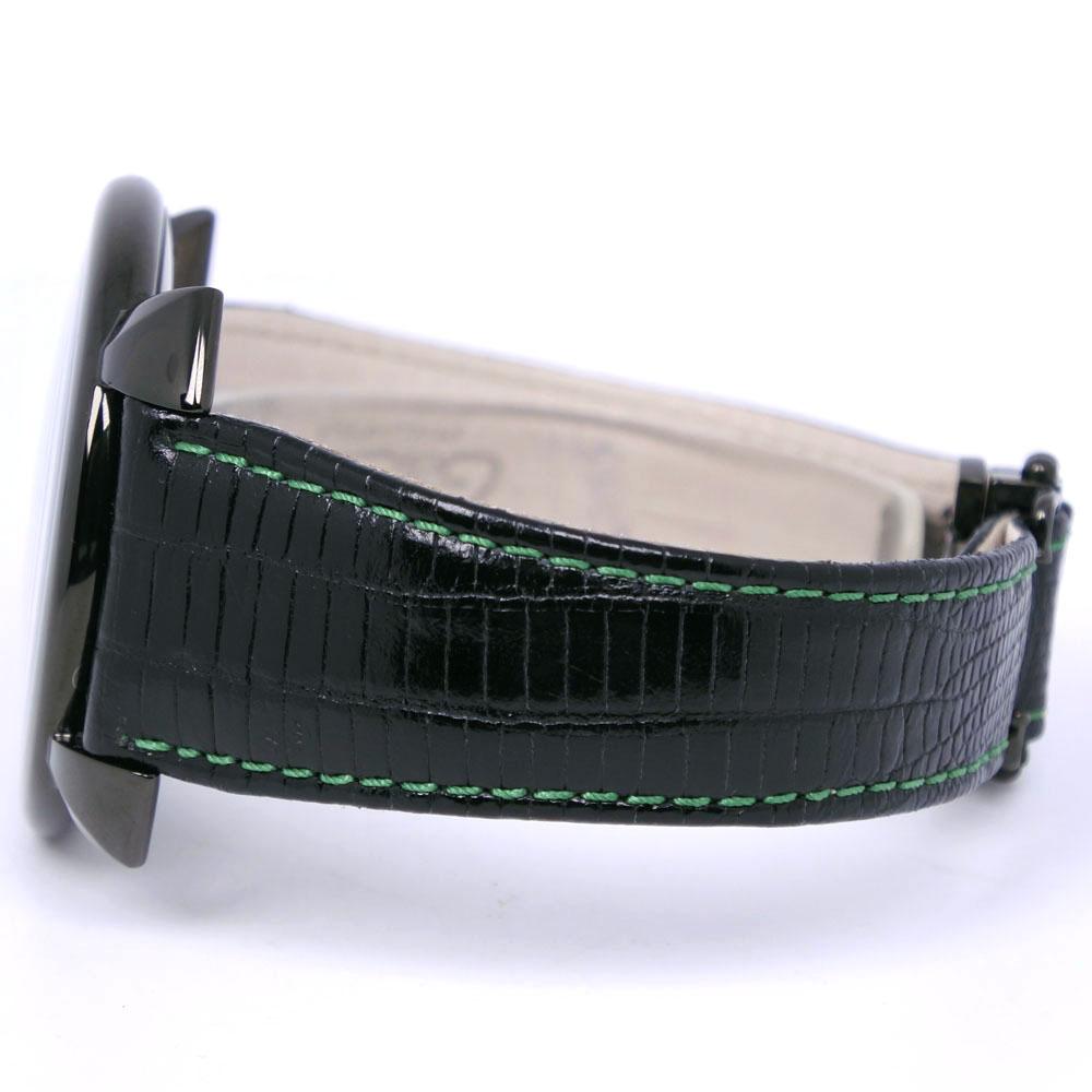 Gaga Milano Orologi Manuare Singh 5092 nero quadrante nero Acciaio inossidabile/pelle Quarzo Display analogico da uomo Usato