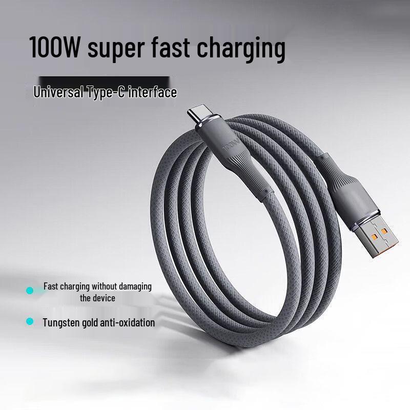

Сверхбыстрая зарядка 100 Вт, плетеный USB-кабель для устройств Apple, PD, Huawei 1m