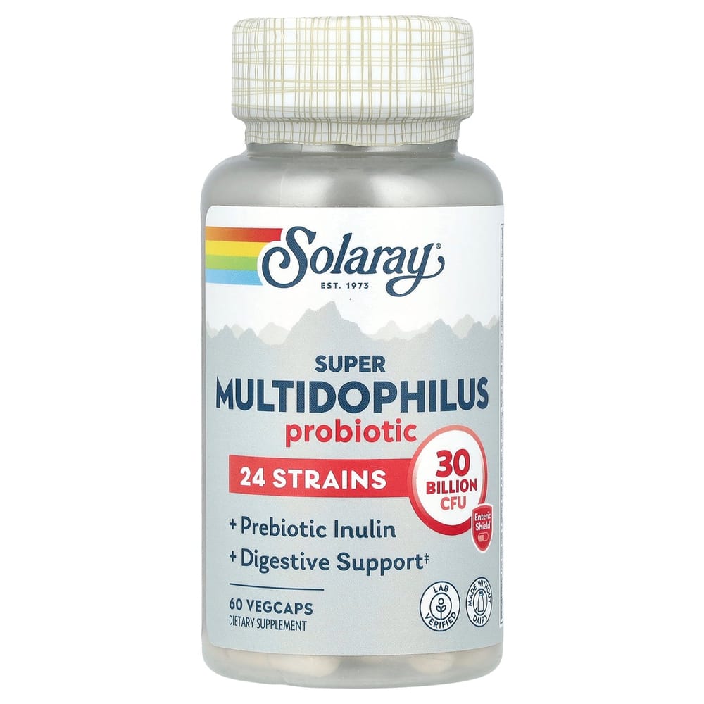 Solaray 30 Billion Enteric Veggie Capsules, 60 Count (15 Billion CFU Per Capsule)
