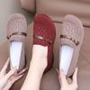Spring and Summer New One-pedal Flat Shoes Women's Flying Weaving Breathable Middle-aged and Elderly Soft Sole PU Sole