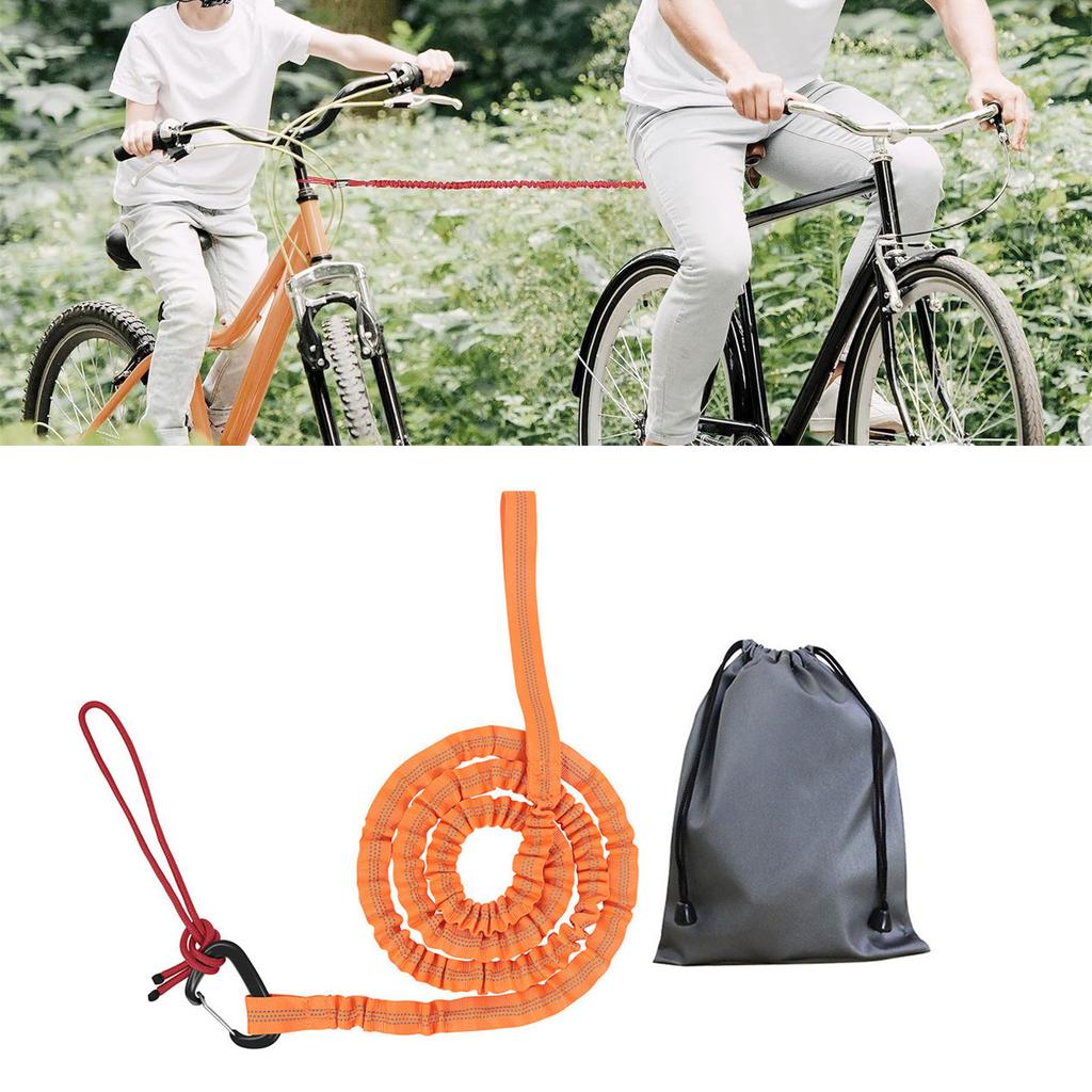 Mountain Bike Parent Child Elastic Traction Pull Rope Bicycles Tows Rope for Long Ride Upslope Easy to Install