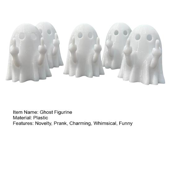 Halloween Finger Puppets Toy Finger Flip Off Ghost Figurines Cute Middle Finger Ghost Statue Gag Gifts for Trick or Treat Party Favors