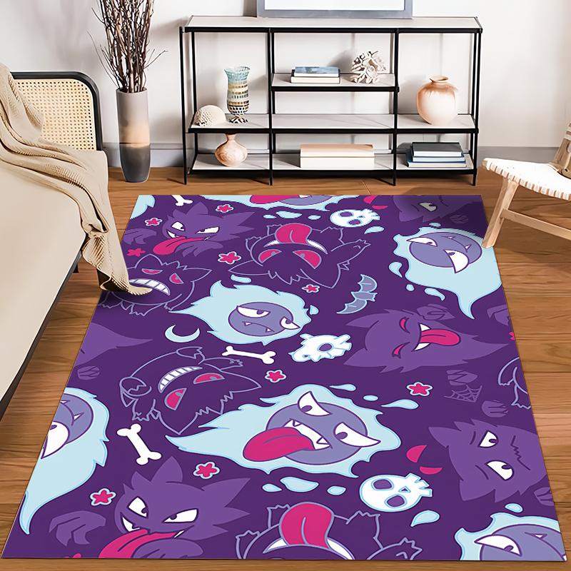 Pokemen Gengar Cartoon Pattern Living Room Bedroom Carpet Bedside Floor Mat 15 Sizes Kid's Room Cloakroom Play Mat Area Rug Gift