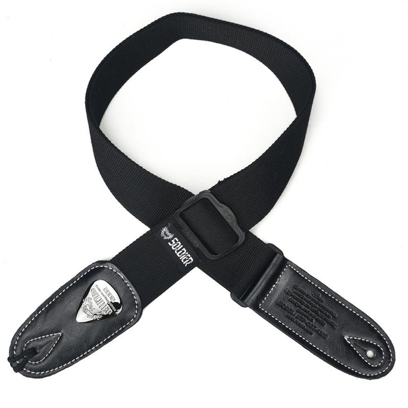 Unisex Soldier Canvas Guitar Strap for Acoustic, Bass, and Electric Guitars