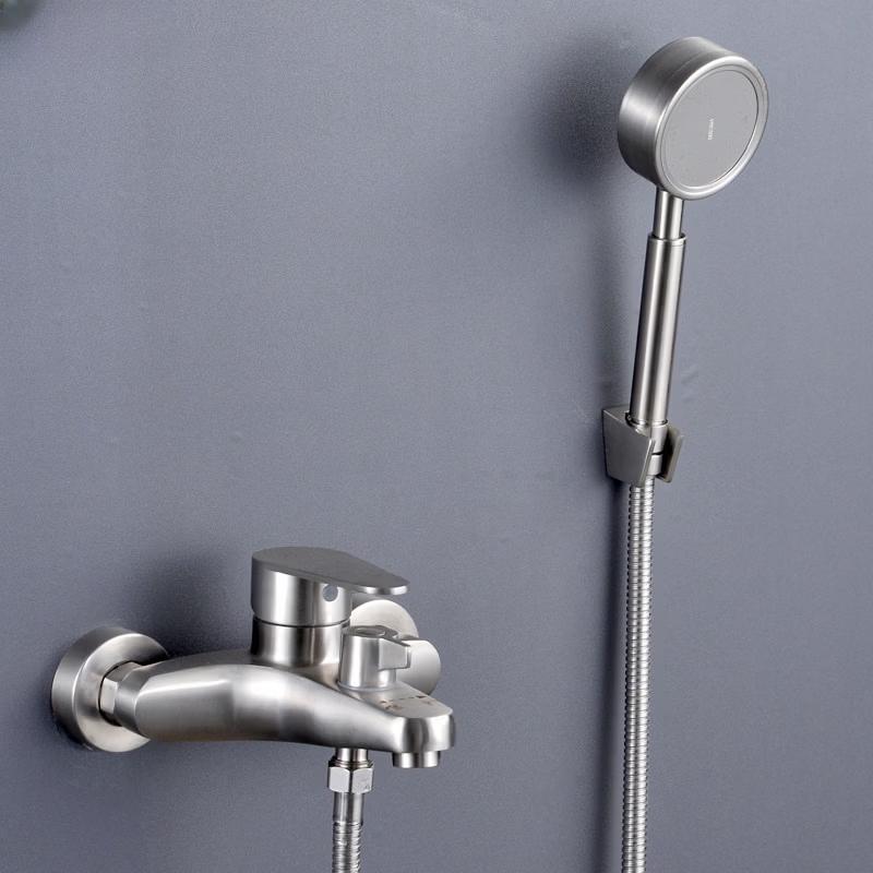 304 Stainless Steel Wall-Mounted Shower Faucet with Mixer Set