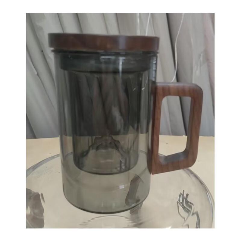 ZISIZ Wooden Handle Glass Tea Infuser Cup