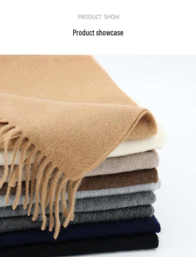 Korean Style 100% Wool Scarf: Women's Autumn/Winter Neck Warmer & Men's Shawl
