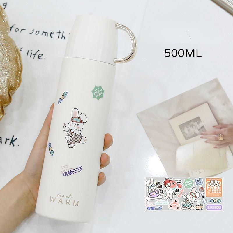 Large Capacity Insulation Cup 500ml Vacuum Flasks Portable Stainless Steel Thermos Cup Water Bottle Travel Tea Mug Office Thermos Cup