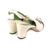 Pristine GUCCI Pumps Half Moon GG Backstrap Square Toe Ivory Leather Women 37 Used