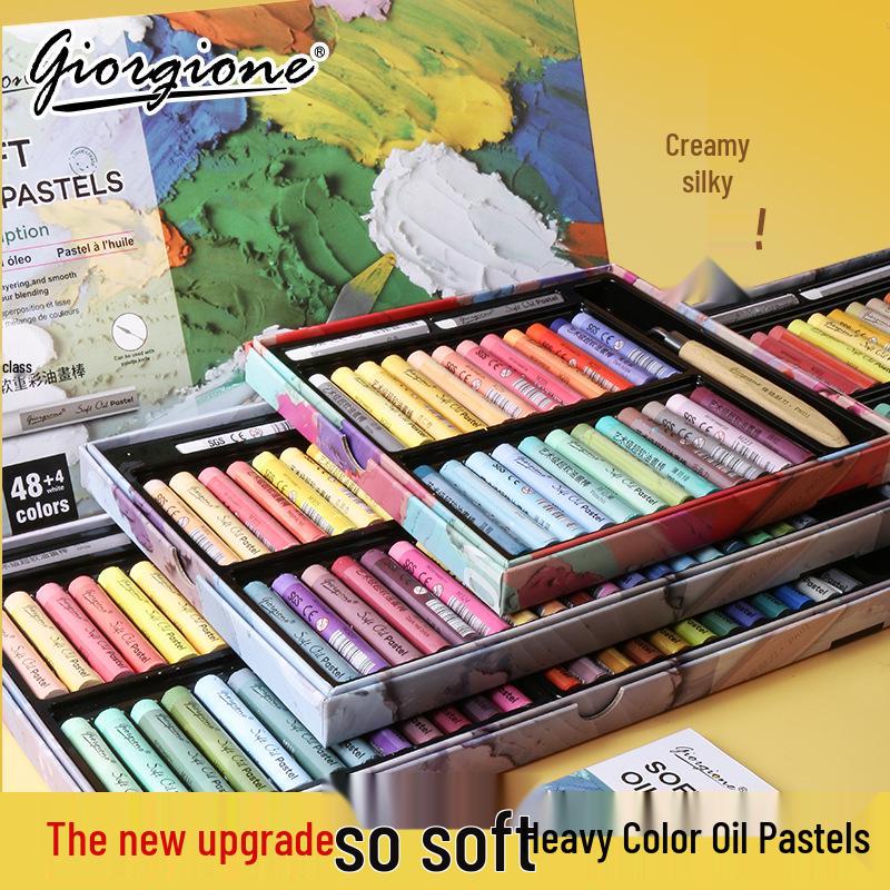 Giorgione Super Soft Oil Pastels Set - 48 Heavy Colors & 24 Macaron Shades