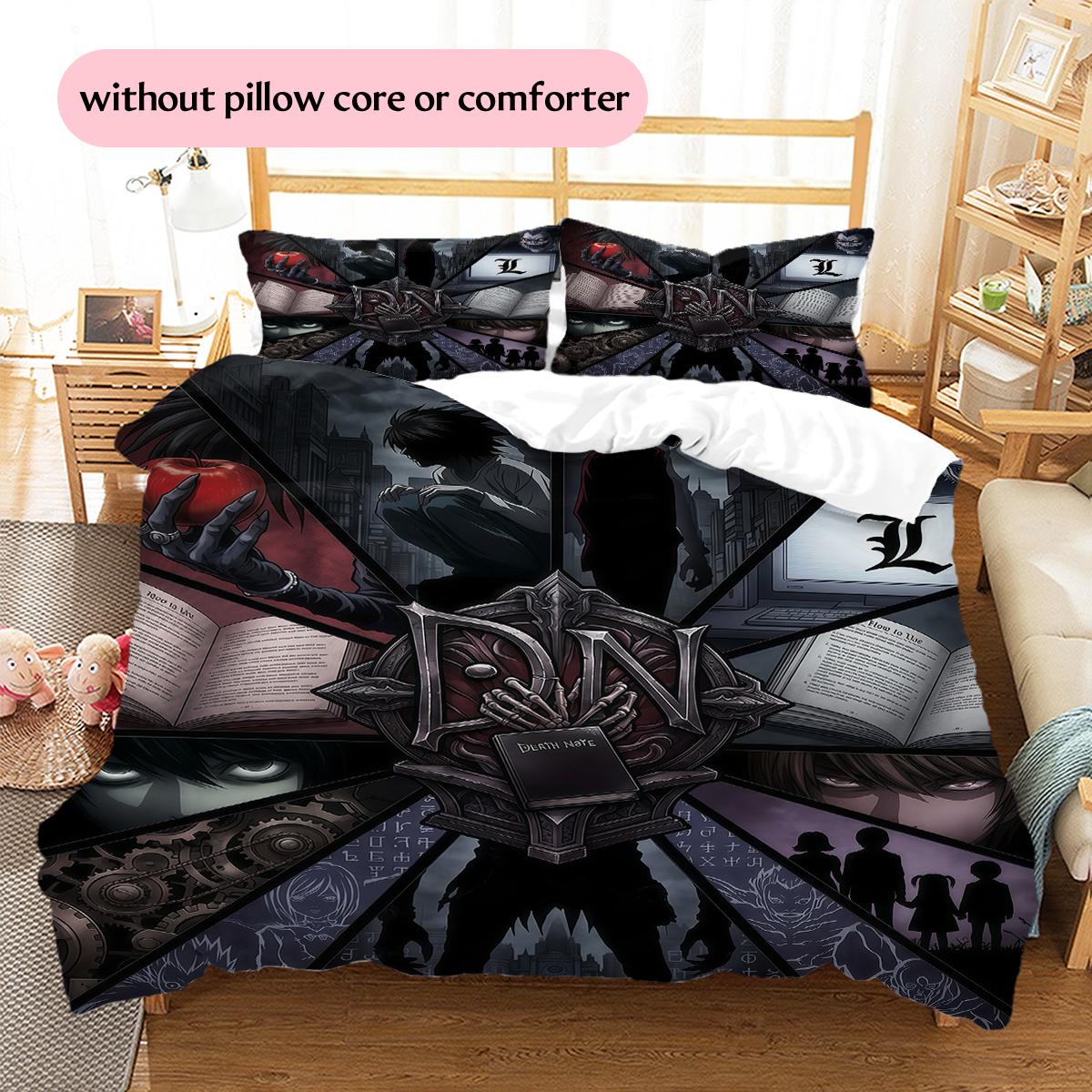 

Death Note Symbol & Ritual Pattern Bedding Home Decoration Festival Gift (1 * duvet cover + 2 * pillowcase, without core) 135x200cm