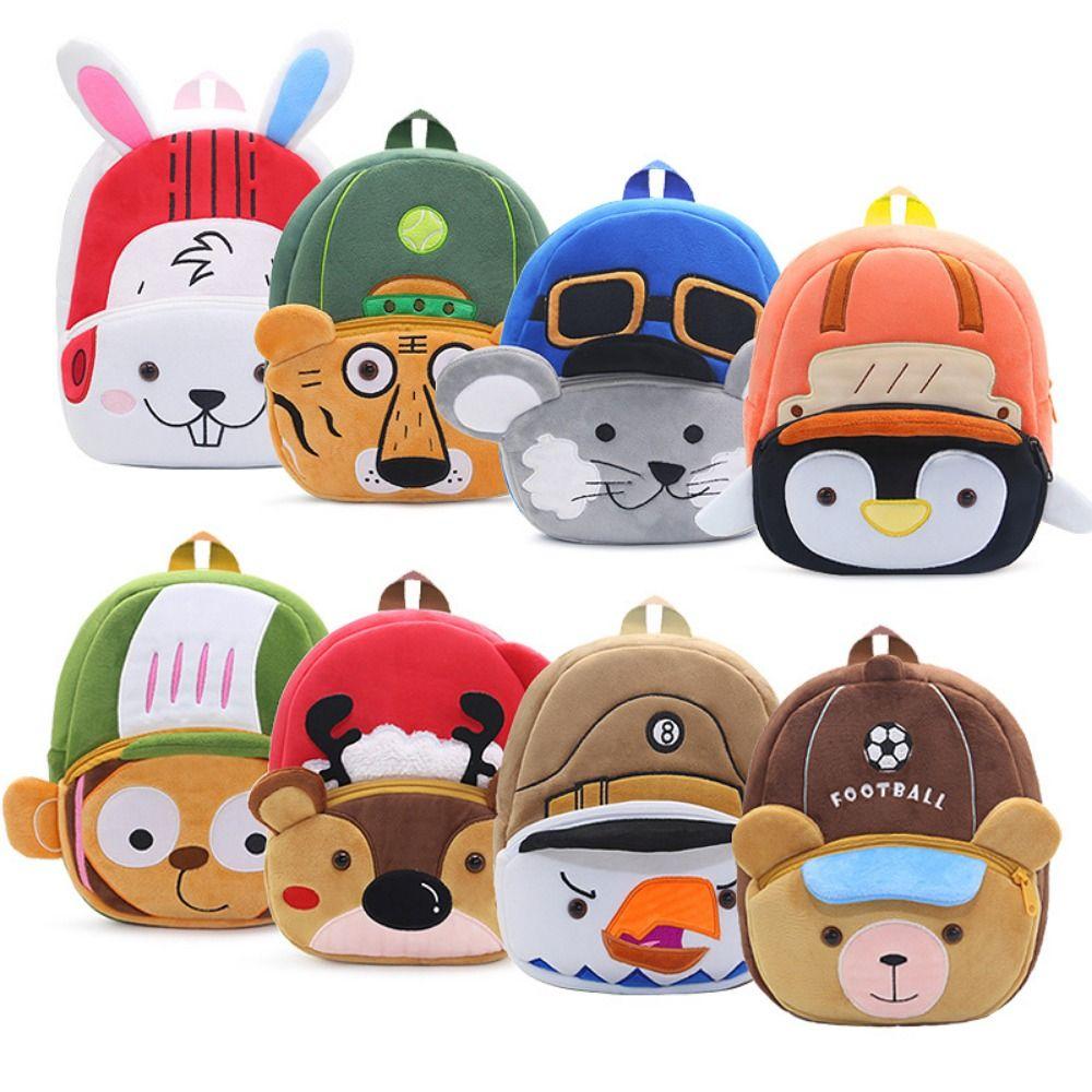 Cartoon Animal Plush Backpack Lightweight Kindergarten Backpack Children School Bag Outing Leisure