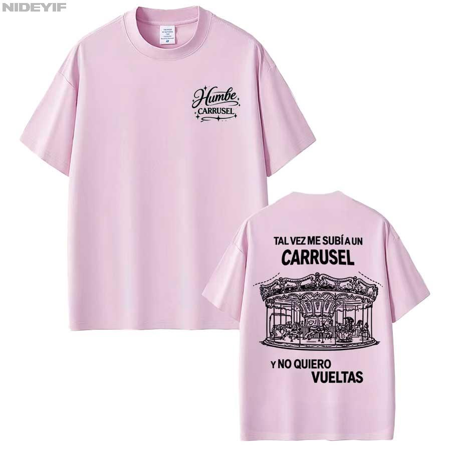 Singer Humbe Carrusel Album Graphic T shirt for Men Women Hiphop Streetwear Oversized Tops 100 Cotton TShirt 01161 S