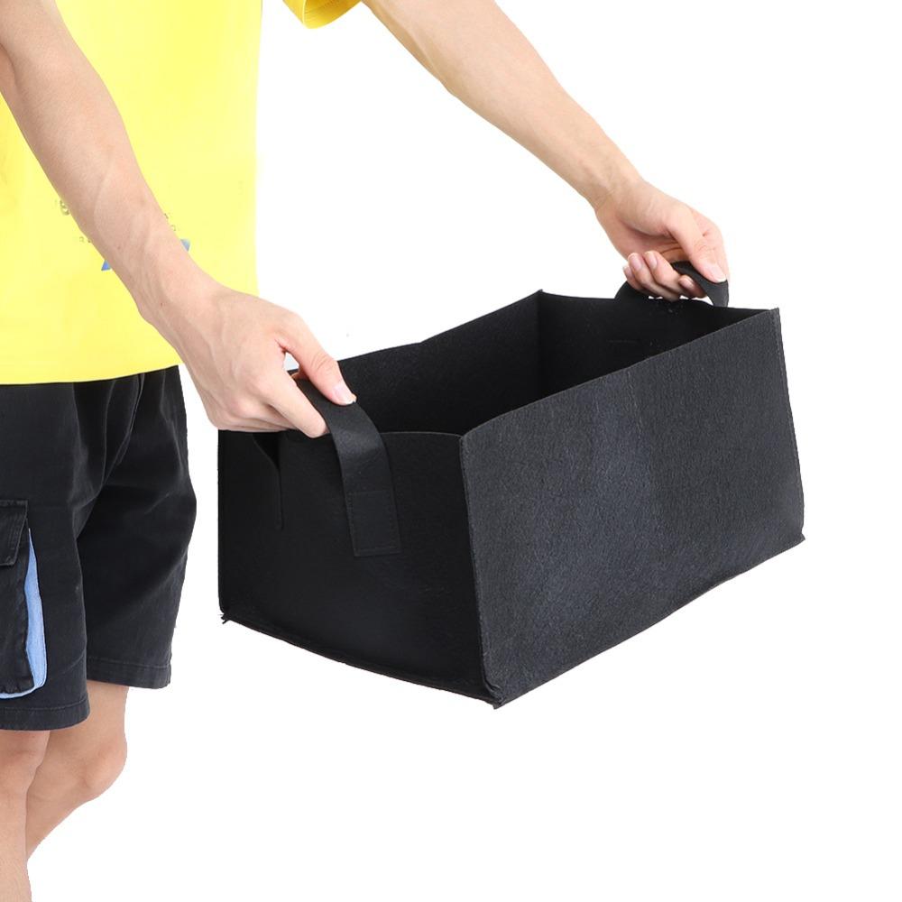 2PCS Durable Rectangle Plant Grow Bag With Handles Reusable Grow Bag Portable Foldable Plant Bag Urban Gardening