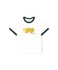 ESCAPEFROM Heart E Logo Print Ringer Short Sleeve T-Shirt Green