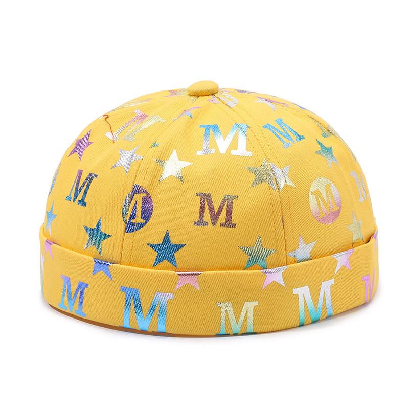 Printing Letter Graphics Bucket Hat Cotton Skullcap Breathable Fashion Gift Cap