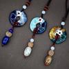 Collana in ceramica intrecciata in stile nazionale retrò, collana da donna, accessori per abbigliamento