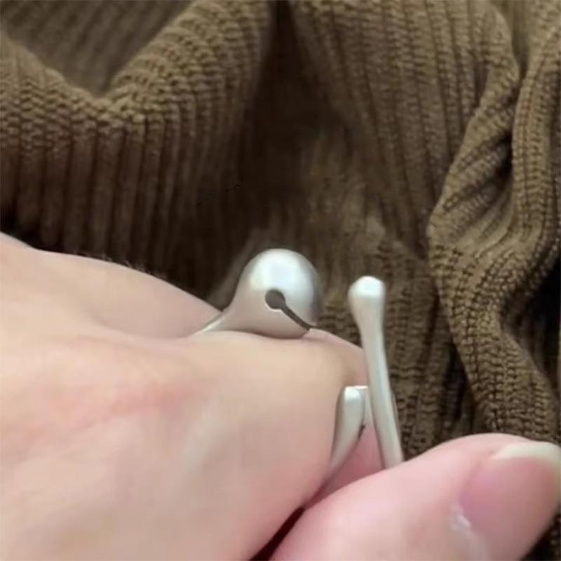 2Pcs Simple Adjustable Wooden Fish Merit +1 Ring For Women Stress Relief Opening Finger Ring