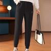 Women Thick Pants Winter Ankle Tied with Pockets Plush Liner Sport Pants Sweatpants Trousers