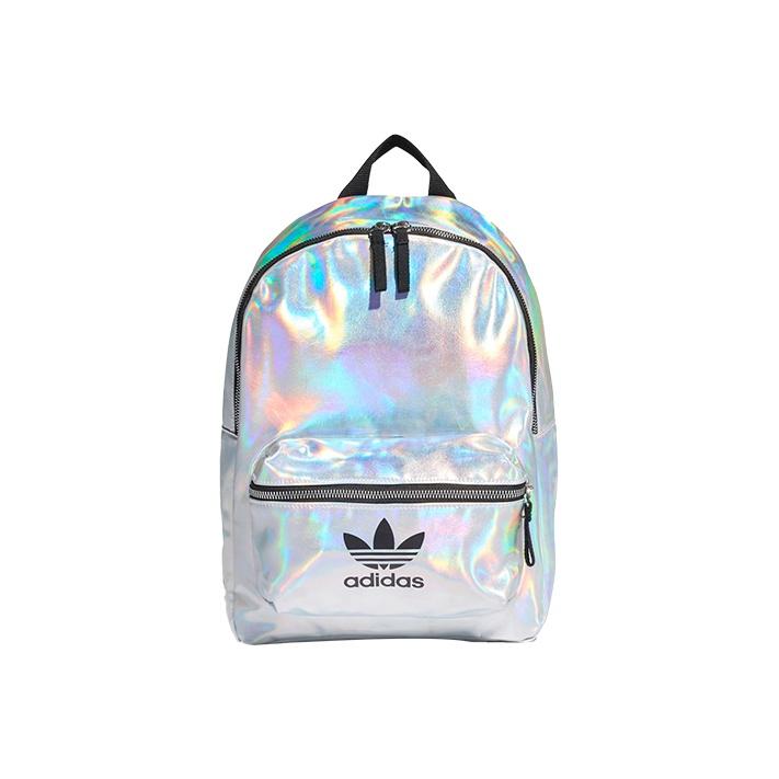 Adidas Originals Small Logo Laser Polyurethane Backpack Unisex Backpack Silver FL9631 Silver