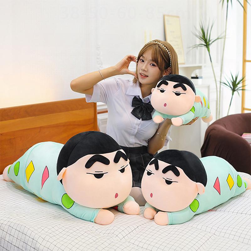 New 100cm Crayon Shin-chan Kawaii Shinnosuke Lying Pose Plush Doll Stuffed Doll Pillow Cartoon Room Decoration Birthday Gift Toy