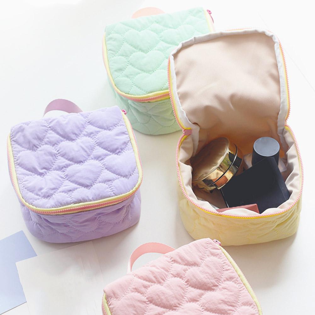 Cute Love Makeup Bag Large Capacity Portable Travel Handbag Wash Bag Korean Version  Cosmetics Storage Bag Toiletry Bag