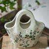 Bag Ceramic Vase Ornaments, Living Room, High Sense, Flower Arrangement, Hydroponics, Creative French Retro Pastoral Style.
