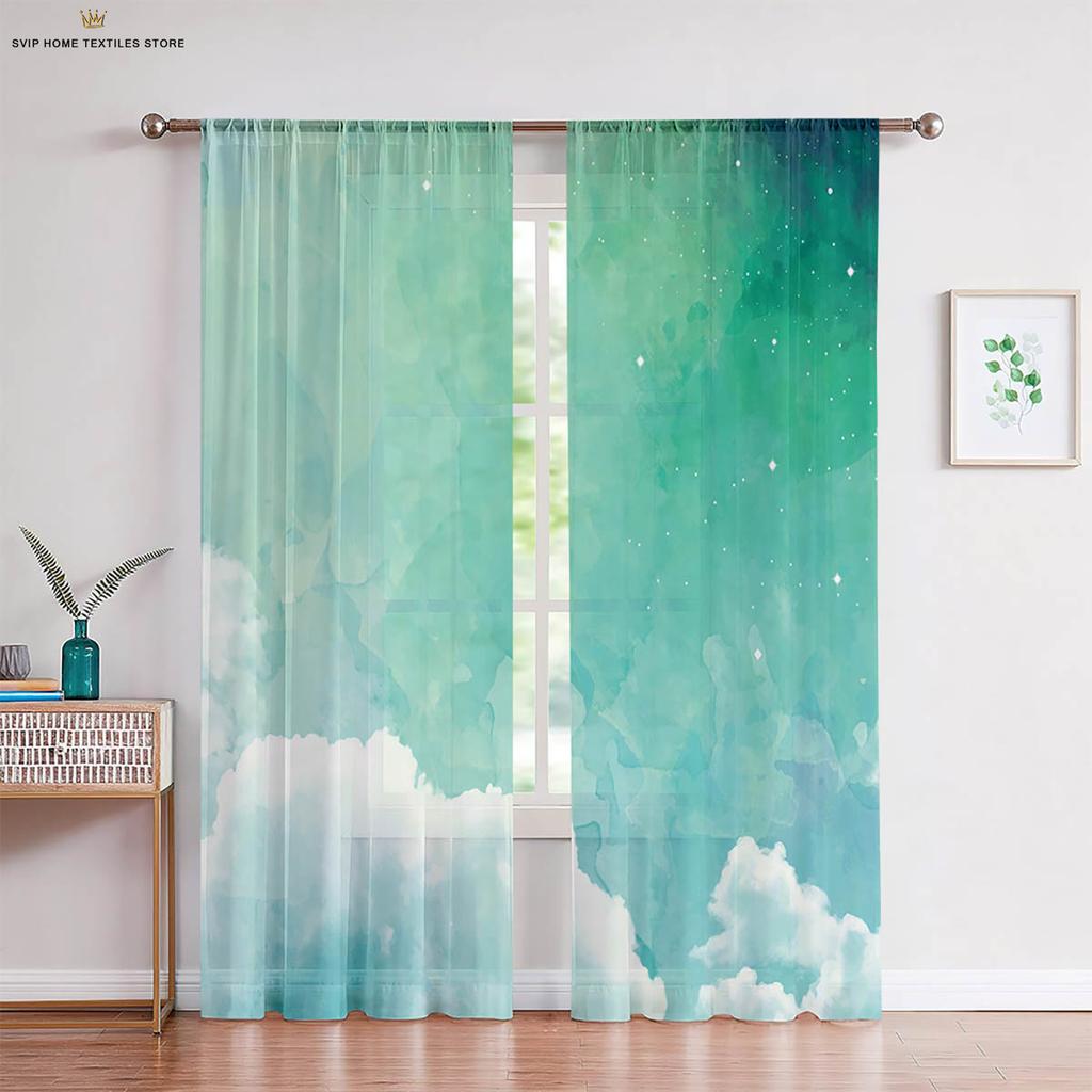 Verträumte Sternenhimmel-Szenerie 3D-gedruckte Polyesterfaser-Vorhänge, Maßgefertigte Vorhänge, Geeignet für Schlafzimmer-, Wohnzimmerdekoration