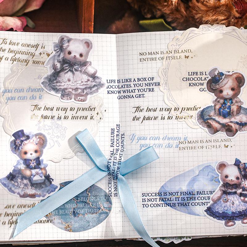 Mr Paper 100pcs/bag Teddy Bear Fairytale Series Iron Box Stickers DIY Handbook Scrapbook Album Photo Frame Diary Label Calendar