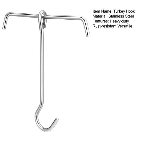 Stainless Steel Turkey Hooks Heavy Duty Lifting Hangers for Frying Supports Up To 24lbs Dishwasher Safe Poultry Lifting Hooks