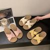 Platform slippers women's summer outer wear 2025 new feeling cross strap fashion one-word women's sandals casual sandals