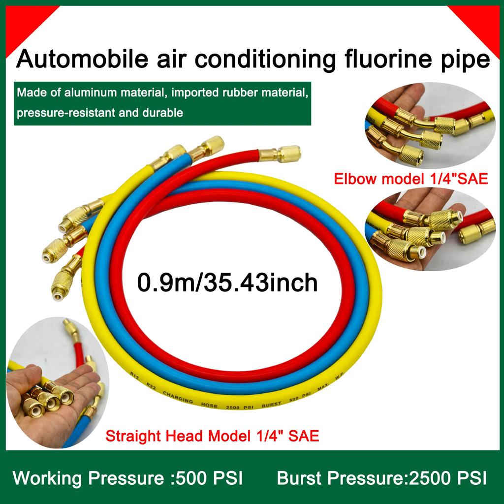 3-Way AC Manifold Gauge Set W/ Hoses for R410A/R32/R134a/R404A | Automotive HVAC Refrigerant Diagnostic Tool