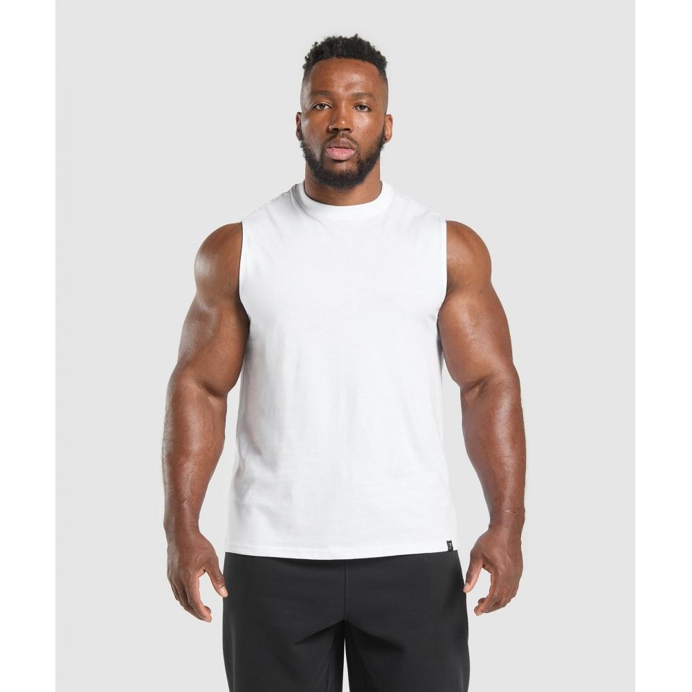 Gymshark Camiseta de tirantes Everyday, paquete de 2, blanco y negro, A2b5e, Wb86