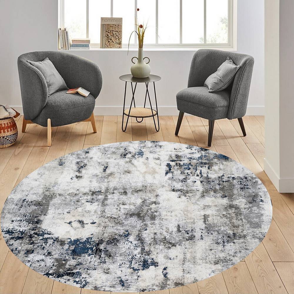 

Eliana Home Моющийся круглый ковер с принтом LNA7322-SD1123 100x100 серый