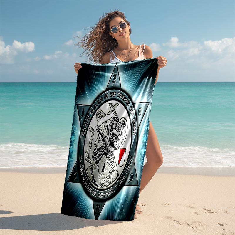 proof beach towel with AFC Ajax pattern - soft,absorbent,quick-drying,machine washable - perfect for swimming,camping,bathing