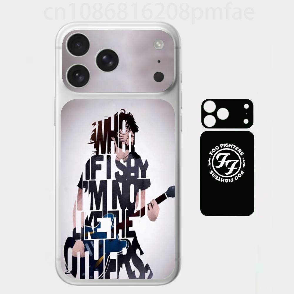 F-Foo F-Fighters Band Premium Skin Wrap für iPhone 17 Pro/Max, Rückseitenrahmen Kamera Schutz Aufkleber (Kein Fall)
