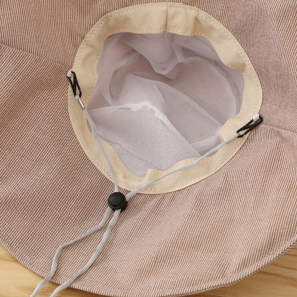 With Bowknot Women's Sun Hat Wide Brimmed Sunscreen Visor Cap Portable Fishman Hat  Vacation